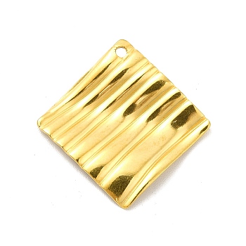 Ion Plating(IP) 201 Stainless Steel Pendants, Rhombus Charm, Golden, 22.5x22.5x1.5mm, Hole: 1.2mm