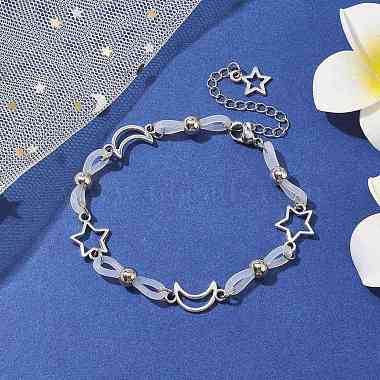 Alloy & Silicone Link Chain Bracelets(BJEW-JB09984-01)-2
