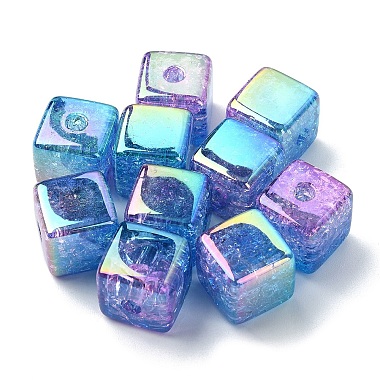 10Pcs Gradient Color & UV Plating Transparent Acrylic Beads(OACR-YW0002-25C)-1