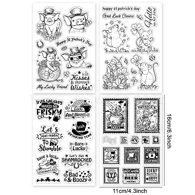 PandaHall Elite 4 Sheets 4 Styles Saint Patrick's Day PVC Plastic Stamps(DIY-PH0010-32)-2