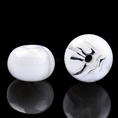 Creamy White Flat Round Resin Beads