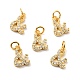 Brass Micro Pave Clear Cubic Zirconia Pendants(KK-E015-27G)-1