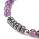 Natural Gemstone & Synthetic Hematite Braided Bead Bracelet for Women(BJEW-JB08181)-7