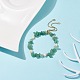 Natural Green Aventurine Chips & Pearl Beaded Slider Bracelet(BJEW-JB08334-03)-2