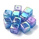 10Pcs Gradient Color & UV Plating Transparent Acrylic Beads(OACR-YW0002-25C)-1
