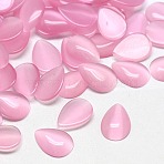 Cat Eye Cabochons, Teardrop, Pearl Pink, 7x5x2mm(X-CE-J001-5x7mm-12)