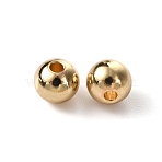 Brass Beads, Long-Lasting Plated, Round, Real 18K Gold Plated, 6x5.5mm, Hole: 1.5mm, 50pcs/bag(KK-WH0051-28C)