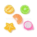 Printed Transparent Resin Imitation Food Cabochons, Fruit Slice Shapes, Mixed Color, 24.5~27.5x19~26x6~7.5mm(RE-CBAC39A-04)