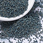 MIYUKI Round Rocailles Beads, Japanese Seed Beads, (RR2008) Matte Metallic Patina Iris, 11/0, 2x1.3mm, Hole: 0.8mm, about 1111pcs/10g(X-SEED-G007-RR2008)
