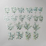 20Pcs Leaf PET Decorative Stickers, for DIY Scrapbooking, Green, 78~95x47~72x0.1mm, 2pcs/style(DIY-WH20055-079C)
