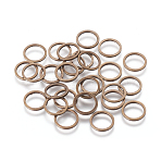 Brass Linking Rings, Nickel Free, Antique Bronze, 8x0.7mm(X-EC1878mm-NFAB)