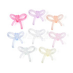 Luminous Frosted Transparent Acrylic Beads, Bowknot, with Glitter Powder, Glow in the Dark, Mixed Color, 25.5x27.5x8.5mm, Hole: 2.8mm, about 454pcs/500g(TACR-T029-24M)