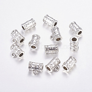 Tibetan Style Alloy Hangers, Bail Beads, Lead Free and Cadmium Free, Antique Silver, 7x11mm, Hole: 2mm(LF0192Y)