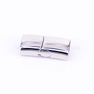 316 Stainless Steel Magnetic Clasps, Stainless Steel Color, 24x12x7.5mm, Hole: 5x10.5mm(STAS-CJC0001-25B-P)