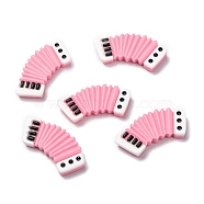 Resin Cabochons, DIY Accessories, Phone Case Decoration, Accordion, Pink, 15x32x5.5mm(CRES-P015-C04)