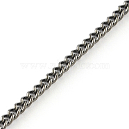 Unwelded Iron Curb Chains, with Spool, Gunmetal, 2.7x2x0.6mm, about 328.08 Feet(100m)/roll(CH-R078-11B)