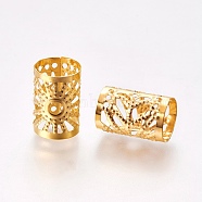 Iron Hair Coil Cuffs, Dread Cuff Coil, Column, Golden, 15x10mm, Hole: 9mm(IFIN-WH0047-01G)