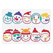 Plastic Drawing Painting Stencils Templates, for Painting on Scrapbook Fabric Tiles Floor Furniture Wood, Rectangle, Snowman Pattern, 29.7x21cm(DIY-WH0396-462)