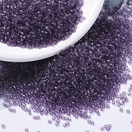 MIYUKI Delica Beads, Cylinder, Japanese Seed Beads, 11/0, (DB1105) Transparent Light Amethyst, 1.3x1.6mm, Hole: 0.8mm, about 10000pcs/bag, 50g/bag(SEED-X0054-DB1105)