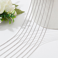 20Pcs 304 Stainless Steel Cable Chains Necklaces Set for Men Women, Stainless Steel Color, 19.69 inch(500mm)(NJEW-NB0001-10)