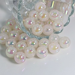 Color Changing Sun Sensitive UV Reactive Acrylic Beads, Luminous, Glow in the Dark, Round, White, 16mm(LUMI-PW0002-02)