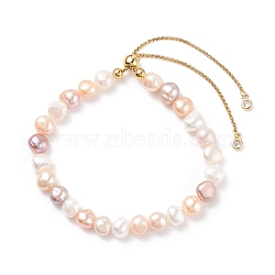 Natural Pearl Beaded Slider Bracelet for Women, Colorful, Inner Diameter: 2~3-1/4 inch(5.1~8.4cm)(BJEW-JB08330-02)