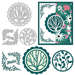 Carbon Steel Cutting Dies Stencils, for DIY Scrapbooking, Photo Album, Decorative Embossing, Paper Card, Matte Platinum Color, Floral Pattern, 7.7~112x7.7~112x0.08cm, 3pcs/set(DIY-WH0309-315)