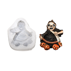 DIY Mini Halloween Skull Food Grade Silicone Molds, Fondant Molds, Chocolate, Candy, Biscuits, UV Resin & Epoxy Resin Craft Making, White, 88x67x20mm, Finished: 77x62x11mm(DIY-G054-C02)