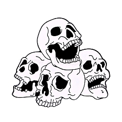 Halloween Creative Horror Skull Punk Alloy with Enamel Brooch, White, 30x28mm(PW-WG77009-06)