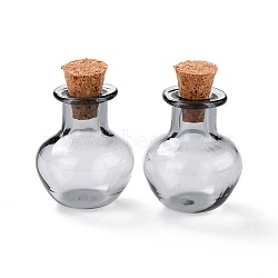 Round Glass Cork Bottles Ornament, Glass Empty Wishing Bottles, DIY Vials for Pendant Decorations, Gainsboro, 1.8x2.3cm(GLAA-D002-03E)