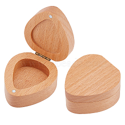Wooden Box, for Guitar Pick , Heart, BurlyWood, 4.6x4.2x2.4cm(CON-WH0085-32)