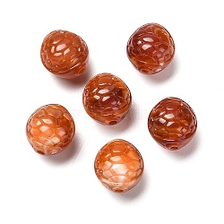 Two-tone Opaque Acrylic Beads, Turtle Shell, Chocolate, 10~11x12mm, Hole: 1.8mm, about 625pcs/500g(OACR-G037-02A)