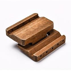 Wood Clasps, Coconut Brown, about 48mm wide, 46mm long, 18mm thick(WOOD-A014-1)