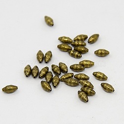 Iron Beads, Nickel Free, Antique Bronze, about 6mm long, 3mm wide, hole: 0.5mm, about 10200pcs/1000g(E302Y-NFAB)