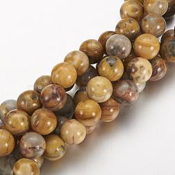 Natural Crazy Agate Round Bead Strands, 8mm, Hole: 1mm, about 24pcs/strand, 7.5 inch(X-G-M272-03-8mm)