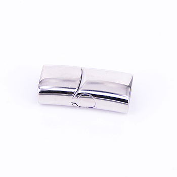 316 Stainless Steel Magnetic Clasps, Stainless Steel Color, 24x12x7.5mm, Hole: 5x10.5mm