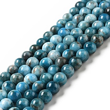 Natural Apatite Beads Strands, Round, 7~7.5mm, Hole: 1mm, about 59pcs/strand, 14.96 inch(38cm)