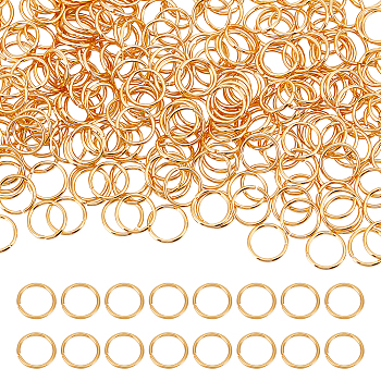 300Pcs Brass Open Jump Rings, Long-Lasting Plated, Round Ring, Real 18K Gold Plated, 21 Gauge, 7x0.7mm, Inner Diameter: 5.6mm