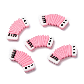 Resin Cabochons, DIY Accessories, Phone Case Decoration, Accordion, Pink, 15x32x5.5mm