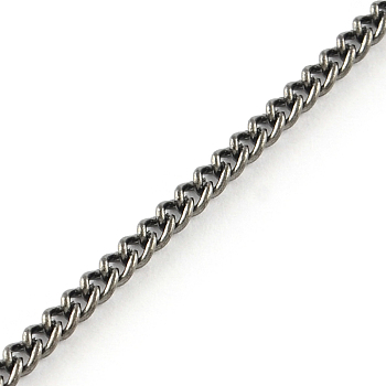 Unwelded Iron Curb Chains, with Spool, Gunmetal, 2.7x2x0.6mm, about 328.08 Feet(100m)/roll