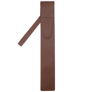 1Pc Leather Drumstick Storage Case, Coconut Brown, 425x66x7mm