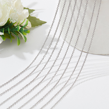 20Pcs 304 Stainless Steel Cable Chains Necklaces Set for Men Women, Stainless Steel Color, 19.69 inch(500mm)