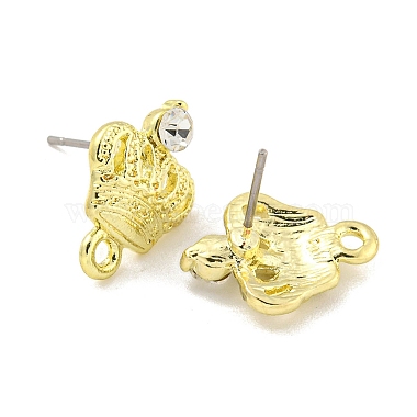 Rack Plating Alloy Stud Earring Finding(FIND-C053-03G-01)-2