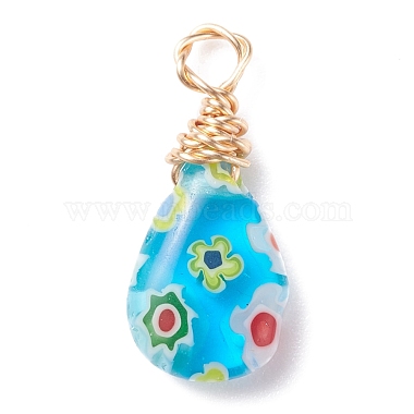 Handmade Millefiori Glass Pendants(PALLOY-JF01290)-2