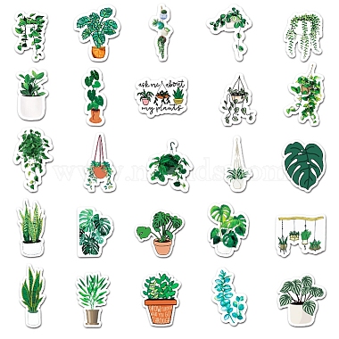 50Pcs 50 Styles Plant Theme Waterproof PVC Plastic Stickers(STIC-PW0001-375)-5