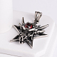 Retro 316 Surgical Stainless Steel Resin Rhinestone Star with Dragon Skull Gothic pendants(STAS-E096-54AS)-2