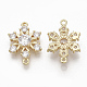 Brass Micro Pave Clear Cubic Zirconia Links(ZIRC-Q021-059G-NF)-2
