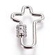 Brass Micro Pave Cubic Zirconia Screw Carabiner Lock Charms(ZIRC-F105-05P)-1