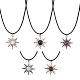 5Pcs 5 Colors Alloy Sun with Resin Pendant Necklaces Set with Wax Cords(NJEW-AN0001-74)-1