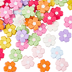 54Pcs 9 Colors Baking Paint Alloy Handmade Beads, Flower, Mixed Color, 10x10x4mm, Hole: 1.7mm, 6pcs/color(FIND-SC0020-42)